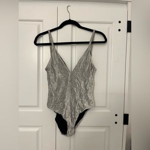Grey Shimmer Body Suit